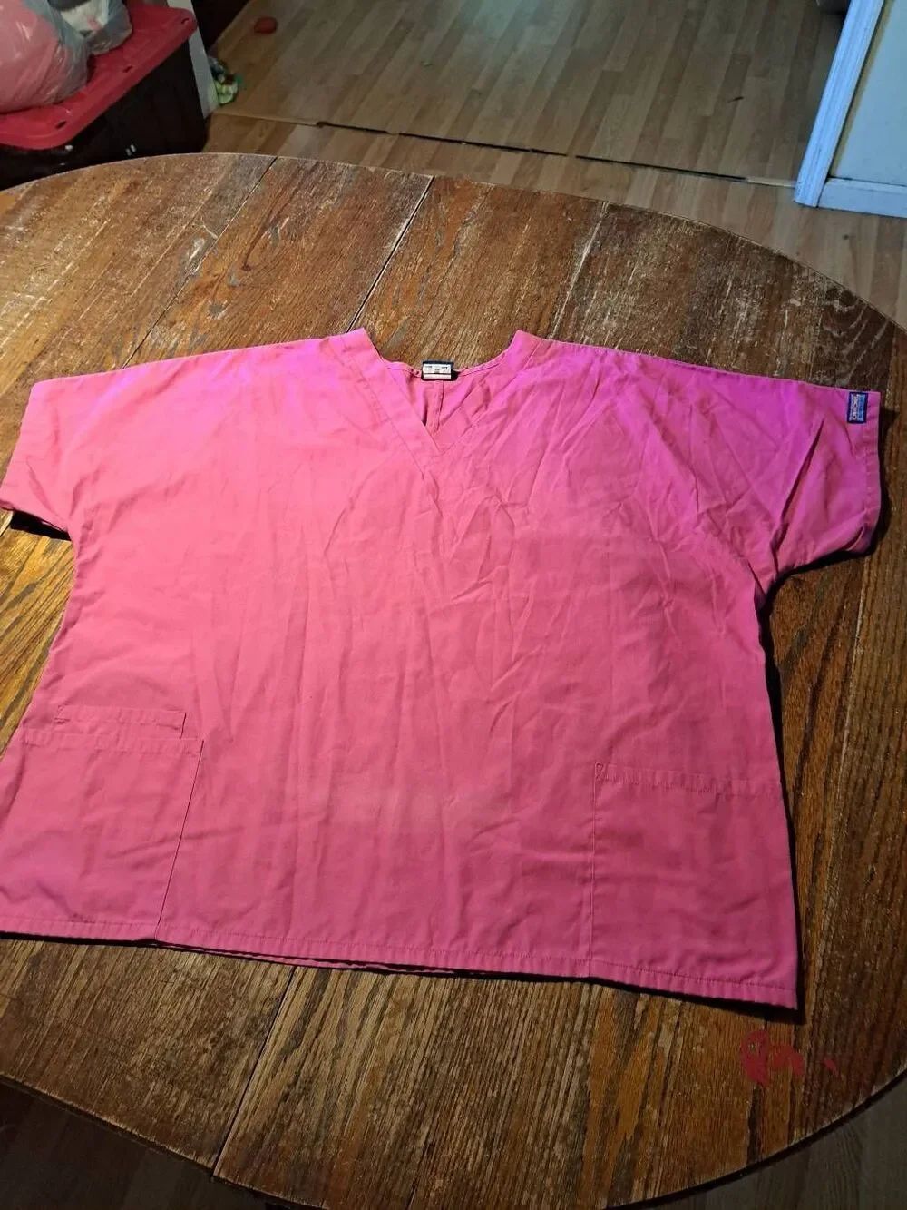 3XL Cherokee Workwear Pink Short Sleeve VNeck Scrub Top Shirt Scrubs